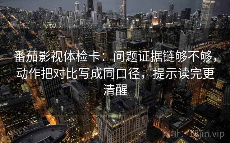 番茄影视体检卡：问题证据链够不够，动作把对比写成同口径，提示读完更清醒