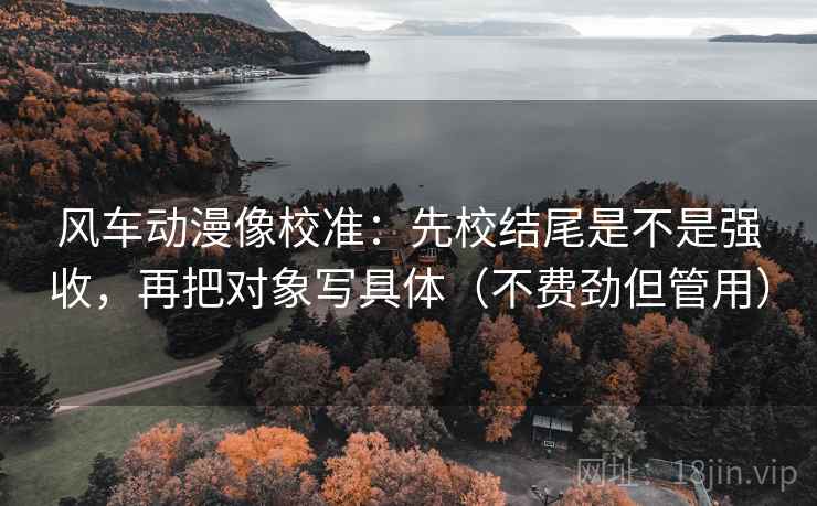 风车动漫像校准：先校结尾是不是强收，再把对象写具体（不费劲但管用）