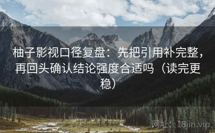 柚子影视口径复盘：先把引用补完整，再回头确认结论强度合适吗（读完更稳）