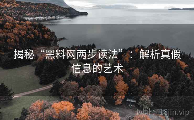 揭秘“黑料网两步读法”:解析真假信息的艺术 揭秘“黑料网两步读法”:解析真假信息的艺术